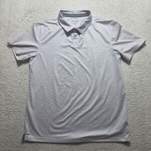 Amble Golf Polo Shirt Mens Size Large White Waved Performance Stretch